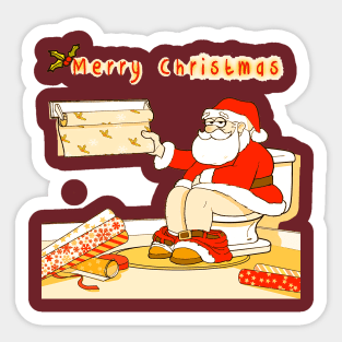 Santa On closet Merry christmas Sticker